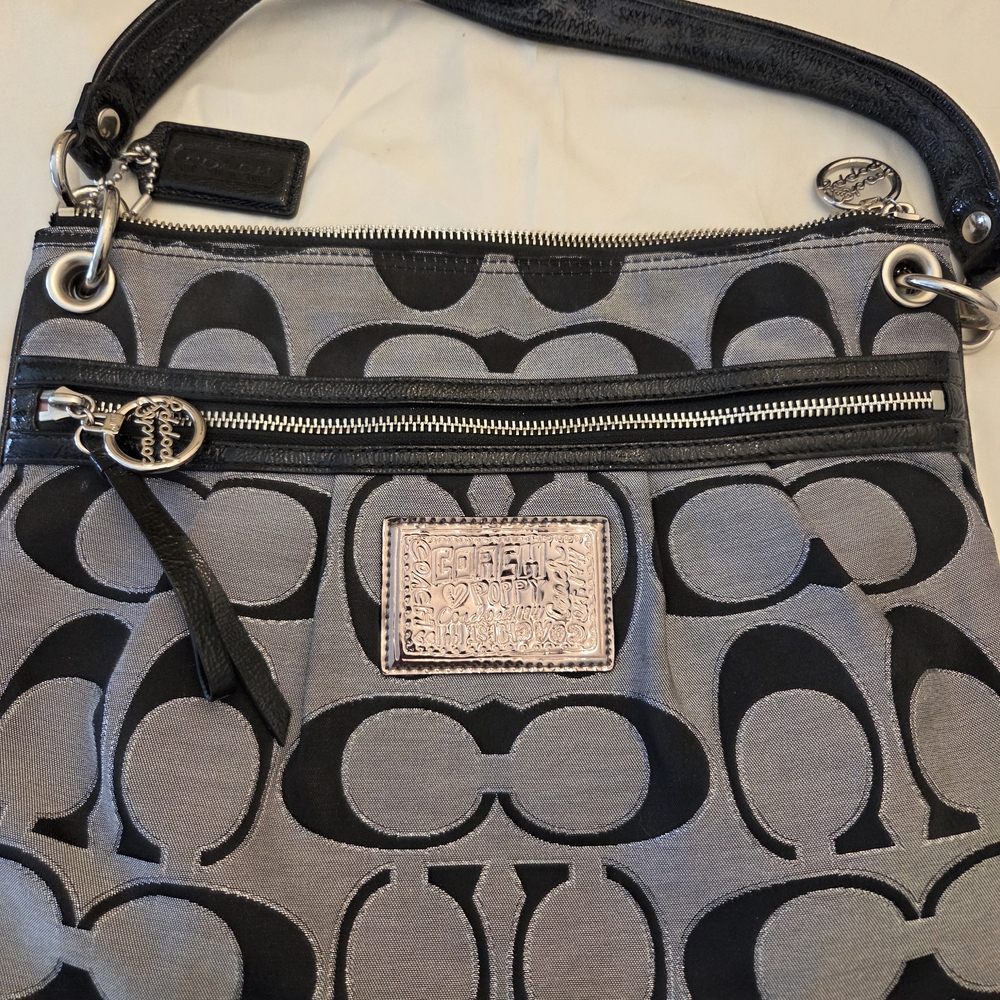 Coach Black and Gray Shoulder Bag - Picture 2 of 11